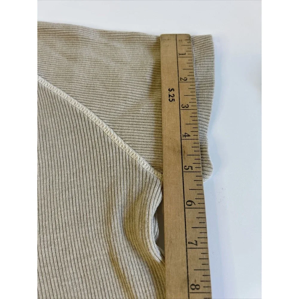 Hard Tail Womens Ribbed Cardigan Sweater Set Khaki Beige V Neck Sz Small READ - Picture 10 of 16